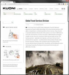 screengrab of Kuoni's website with 2 whiteboard animation screens