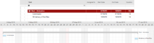 screen grab of how to start a Gantt chart, choosing task, start and end date