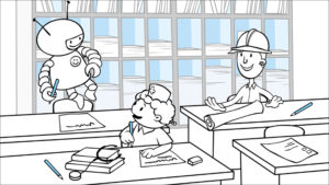 An Astronaut, a Nurse and a Construction Worker sat in a Kumon Classroom