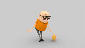 5 Ways Animation Can Improve Your Communication 360 Video, 3D character happily finding a yellow egg in front of him