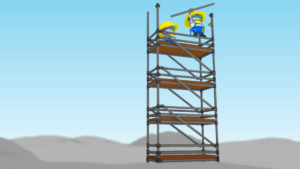 Construction Worker Stood on Scaffolding Without Correct Safety Procedure