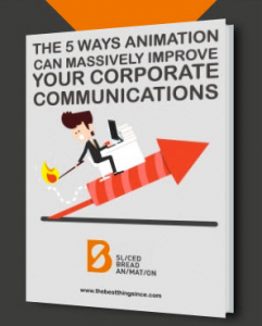 5 ways to improve corporate communication - 2D character at his desk sitting on a rocket and lighting the rocket