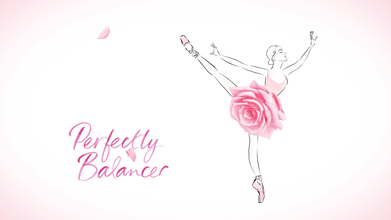 Illustration of ballet dancer with rose blossom for a skirt