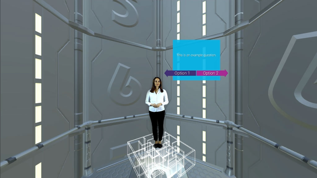 A VR Environment of a Woman in an Elevator Shaft
