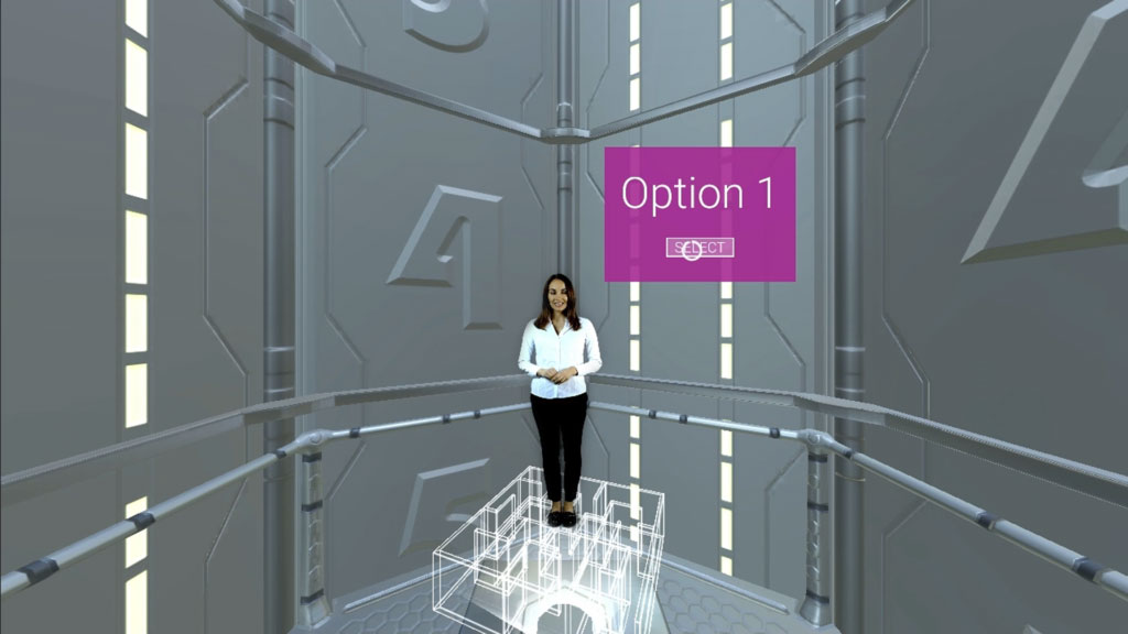 A VR Environment of a Woman in an Elevator Shaft
