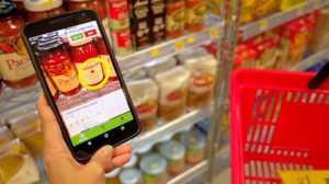 Shopping With Augmented Reality Example 2020 Vision, food shelves and AR
