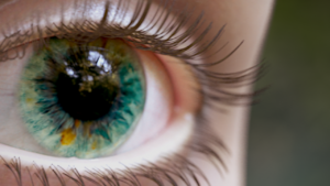 Closeup on a Face of An Eye Looking off Camera