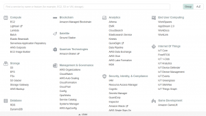 screen shot of unity aws settings