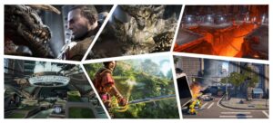 Six Thumbnail Images Of Unreal Games