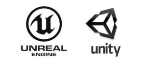 Visual representations of Unreal and Unity game engine logos