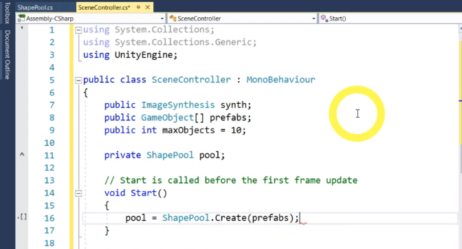 screenshot of a coding page using unity 12