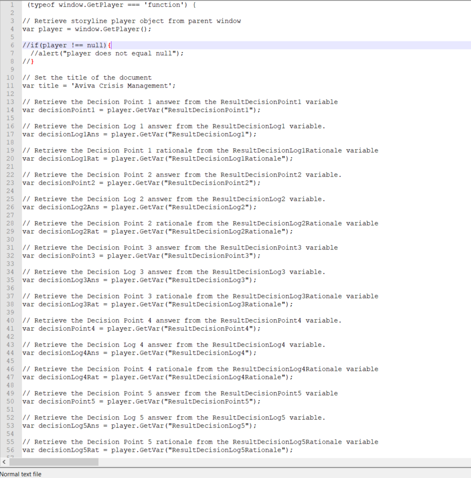 A screenshot showing lines of code