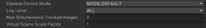 A screenshot of various settings in Unity