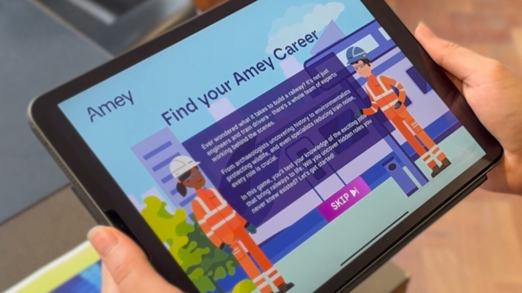 A playful AR app that explores the world of careers at Amey Rail